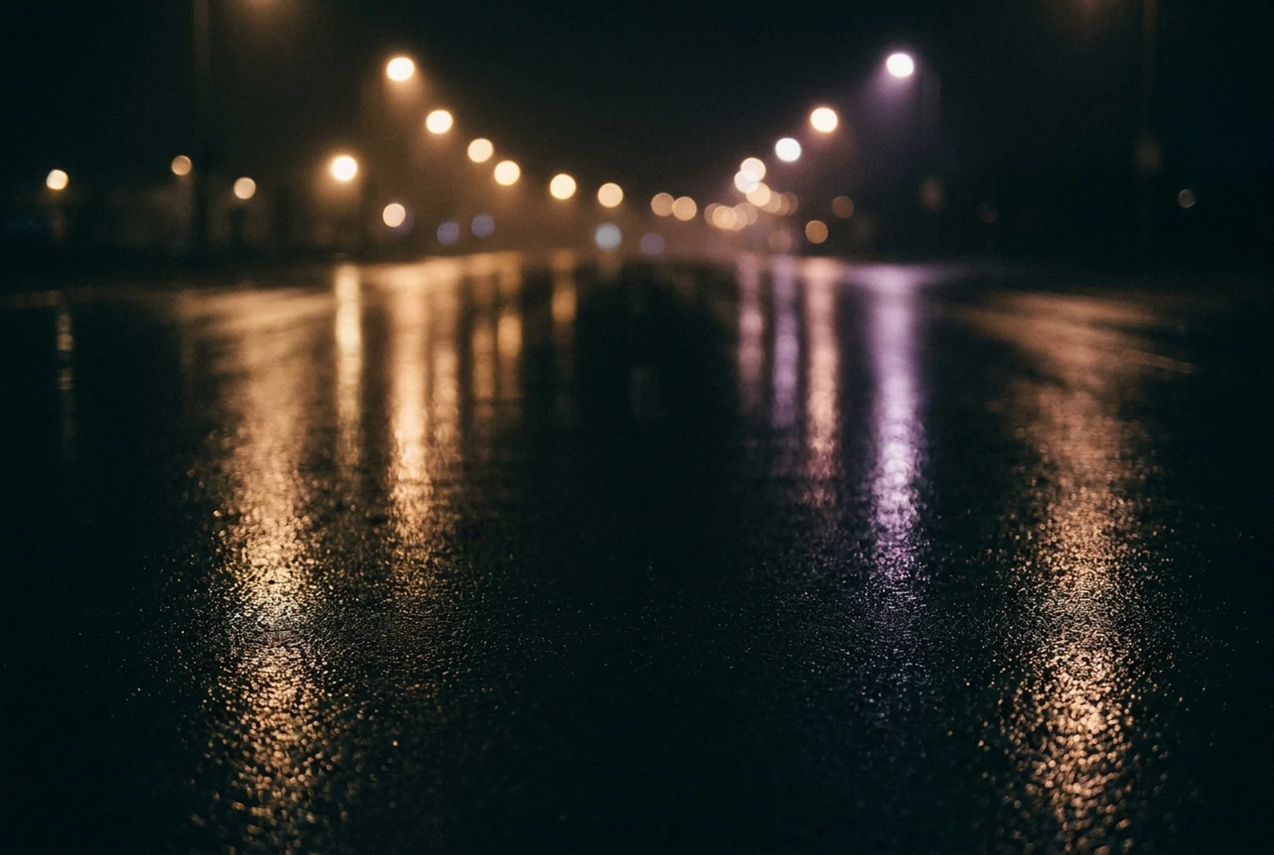 Whispers open on a rain-slicked night road