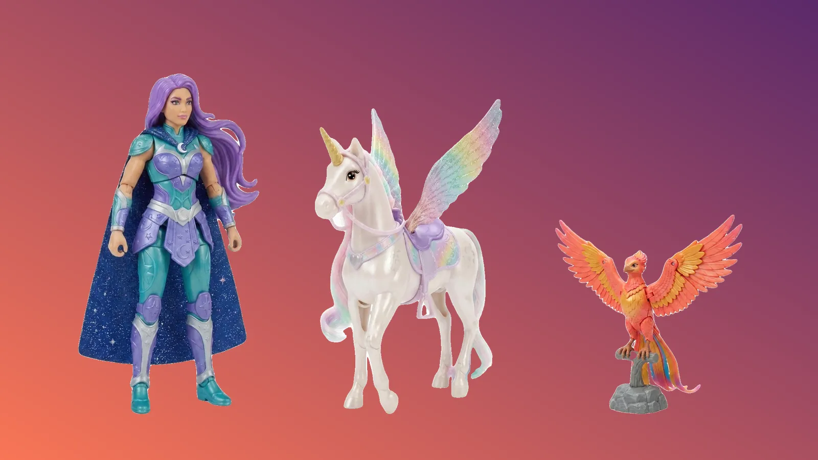 Luna the Moonlight Guardian, Moonbeam the Unicorn and Skye the Phoenix